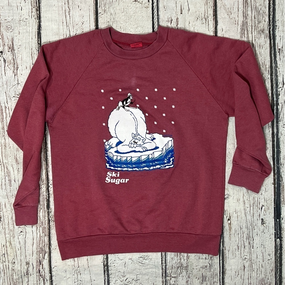 Ski Sugar Mountain Vintage North Carolina Travel Ski Skiing 1980s Sweatshirt